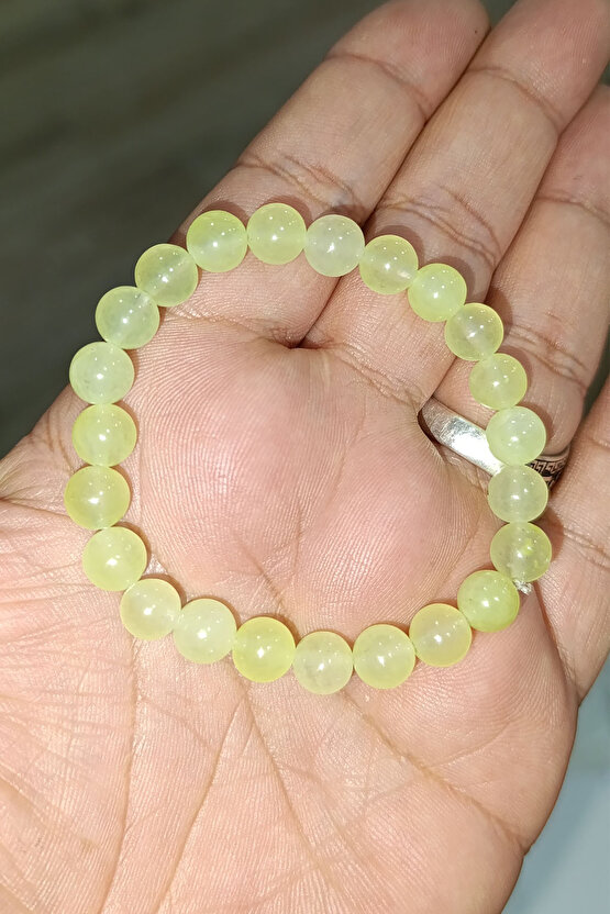 Nefrit Yeşim Taşı 8 mm Natural Doğaltaş Bileklik