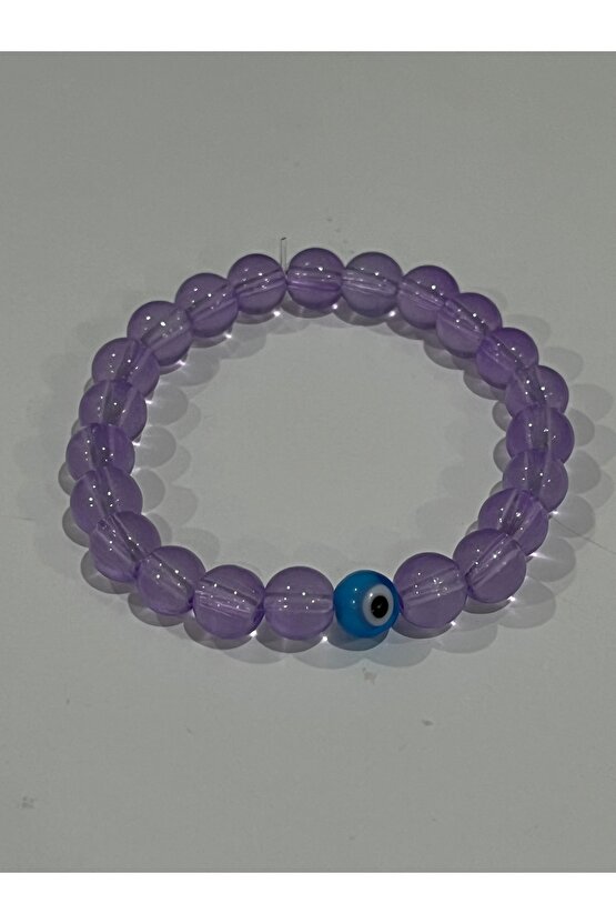 Mor flout Nazar boncuk Bilekliği Şans ve Çakra bilekliği Pozitif Enerji