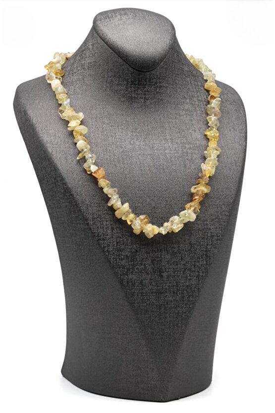 Sitrin Taşı Doğal Taş Kırıktaş Kolye