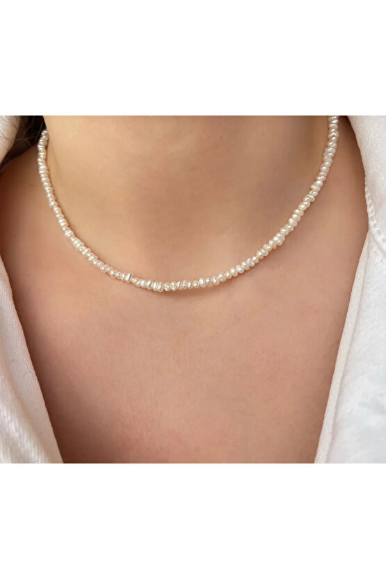 Doğal Kum İnci Kolye Bileklik Set