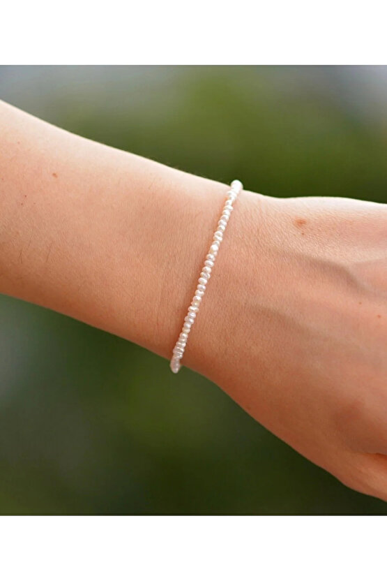 Doğal Kum İnci Kolye Bileklik Set