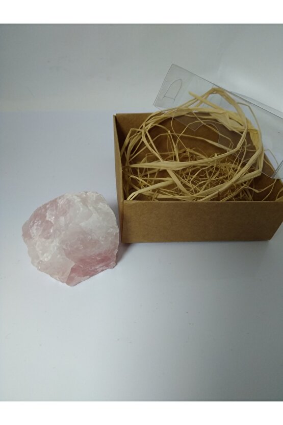 Pembe Kuvars Taşı Biblo Ham Doğaltaş Biblo (70-80 GR)