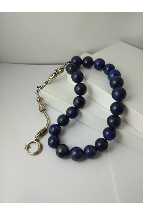 Lapis Lazuli Taşı Şak Şak Tespih  Iri Kesim Doğaltaş Tespih 12 Mm