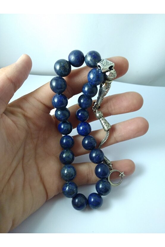 Lapis Lazuli Taşı Şak Şak Tespih  Iri Kesim Doğaltaş Tespih 12 Mm