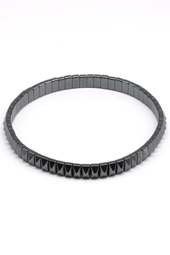 Hematit doğaltaş bileklik sertifikalı 100%100 4x8 özel kesim - güç taşı