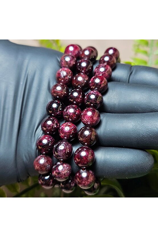 10mm Kırmızı Garnet Bileklik  - El Yapımı Tasarım Ürünler