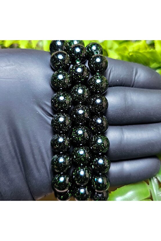 10mm Yeşil Yıldız Taşı Bileklik  - El Yapımı Tasarım Ürünler