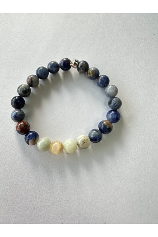 Öğrenci Bilekliği ,Amozonit ve Sodalit Çakra Bileklik ,Doğaltaş bileklik