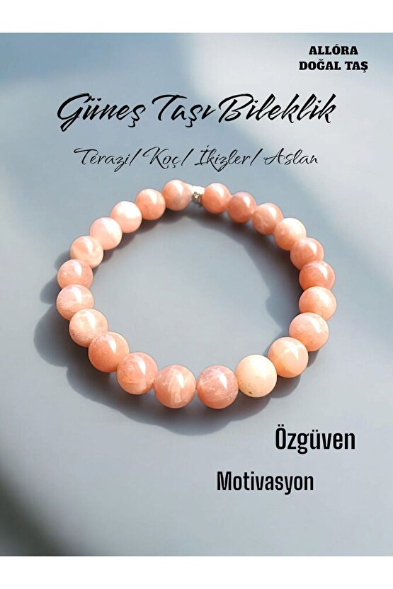 Doğal Taş Güneş Taşı Bileklik