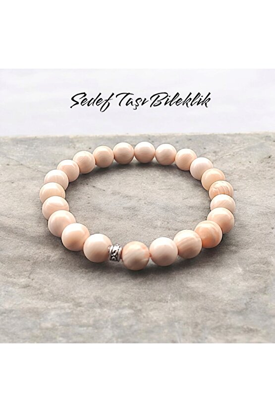 Doğal Taş  Sedef Taşı Bileklik ileklik 8 mm