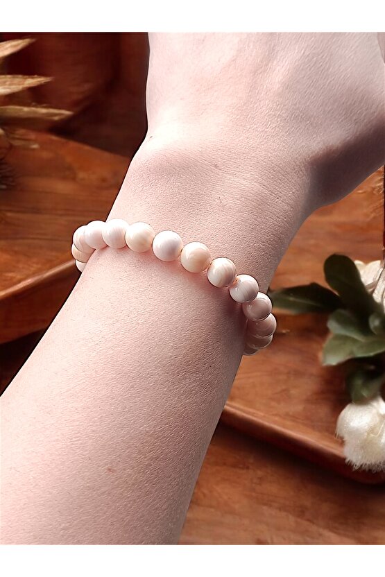 Doğal Taş  Sedef Taşı Bileklik ileklik 8 mm