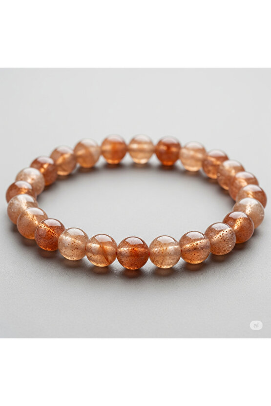 Güneş taşı doğal taş bileklik 6mm