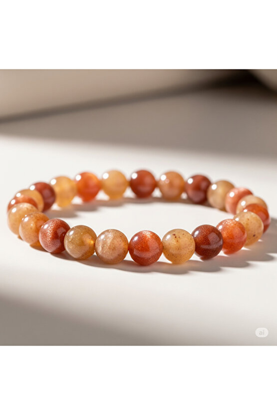 Güneş taşı doğal taş bileklik 6mm