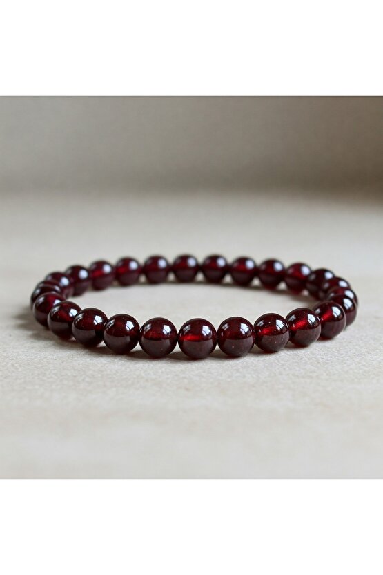 Lal Taşı Enerji ve Mutluluk Verir Kadın ve Erkek için Doğal Taş Bileklik