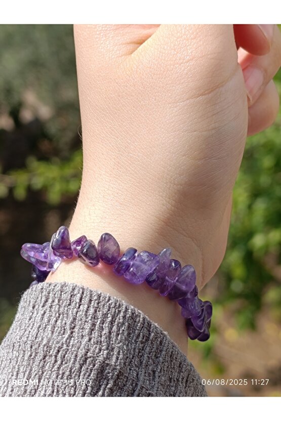 Ametist Kırık Doğaltaş Kadın Bileklik
