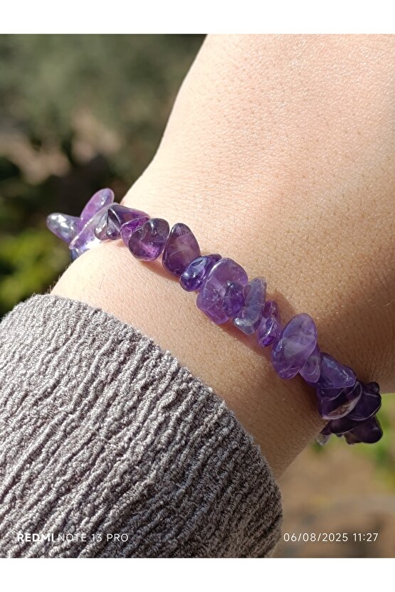 Ametist Kırık Doğaltaş Kadın Bileklik