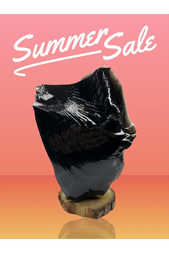 OBSİDYEN STANDLI KAYA(EJDERHA CAMI)(SERTİFİKALI)