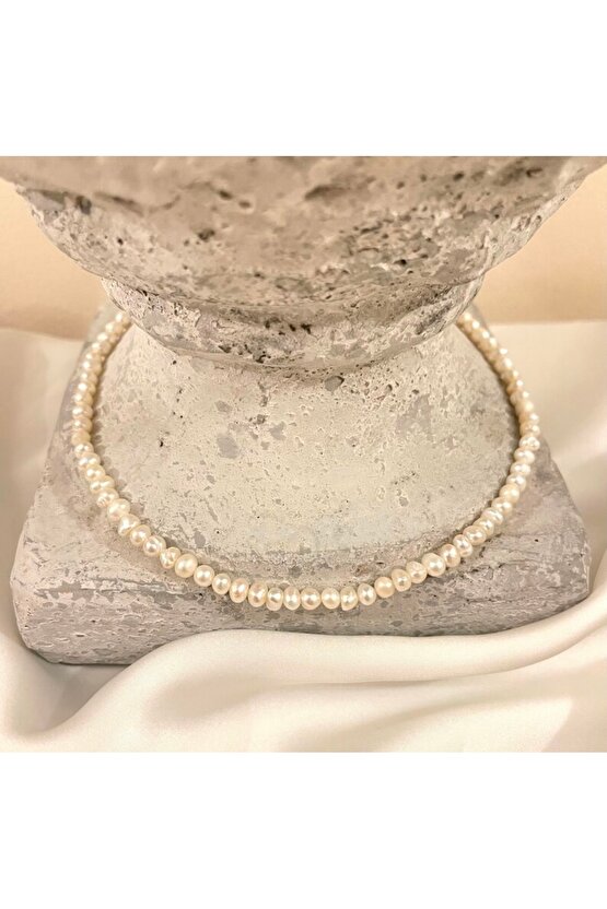 Sertifikalı A kalite 4-5mm Gerçek İnci Zarif Kolye