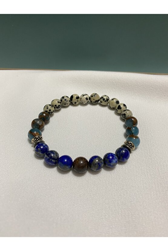 Lapis Lazuli Murano Kuvars Dalmaçyalı Jasper Doğal Taş Bileklik