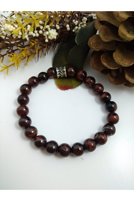 Kızıl Kaplangözü Taşı Bileklik Doğaltaş Unisex Bileklik