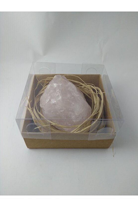 Pembe Kuvars Taşı Biblo Ham Doğaltaş Biblo (153 Gr)