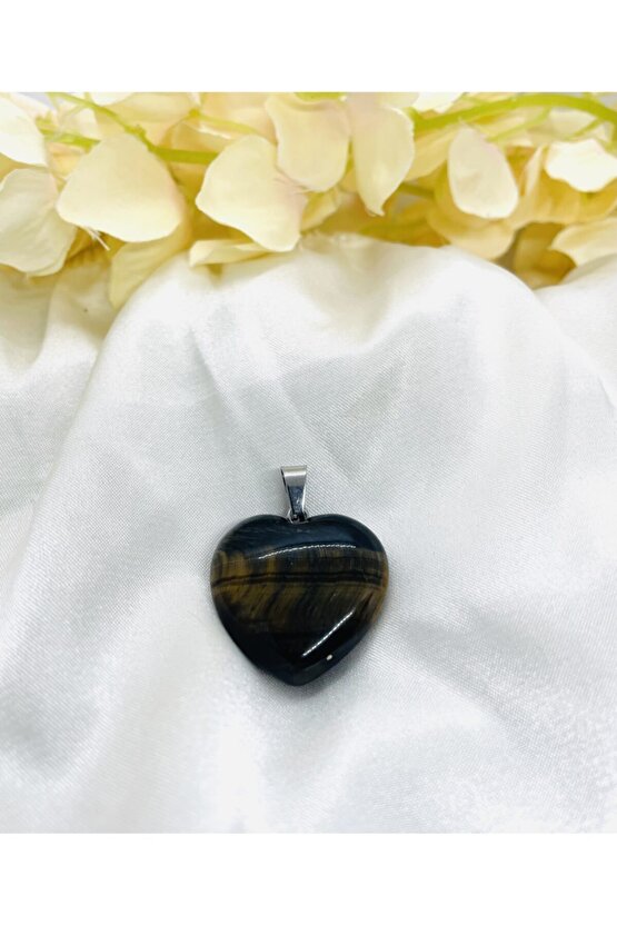 Orijinal Kaplangözü Doğaltaş Kalpli Kolye Ucu