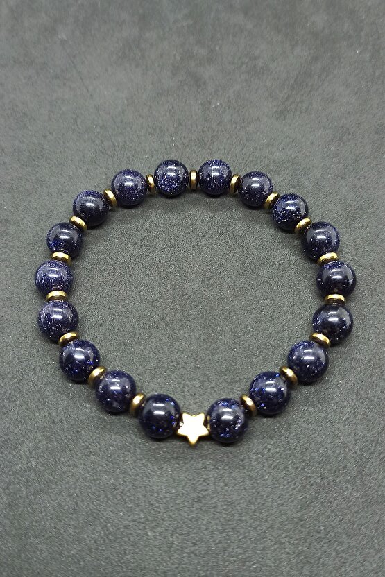 Yıldız Taşı Hematit Doğal Taş Kadın Bileklik Prof