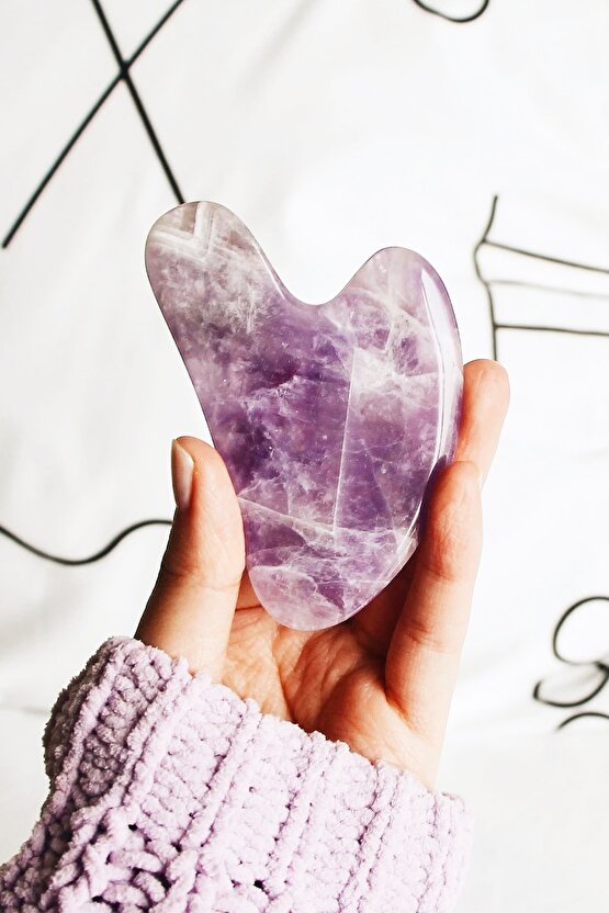 Ametist Gua Sha Yüz Masaj Taşı