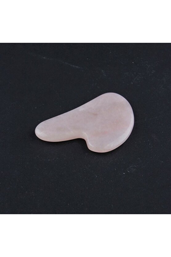 Sertifikalı Pembe Kuvars Doğal Taşı Kalpli Gua Sha Masaj Aleti