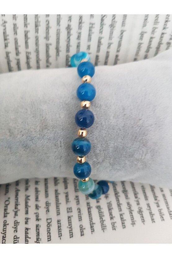 Mavi Akik Doğal Taş Bileklik