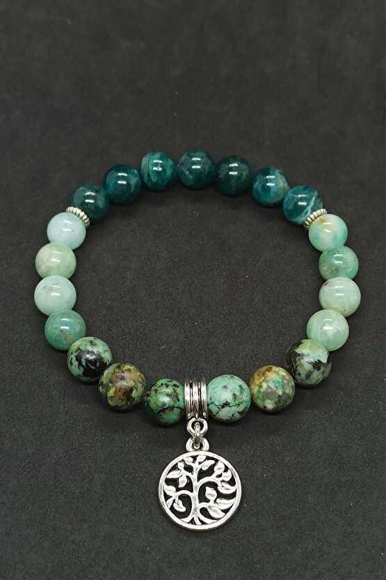 Afrika Turkuazı Amazonit Apatit Doğal Taş Kadın Bileklik