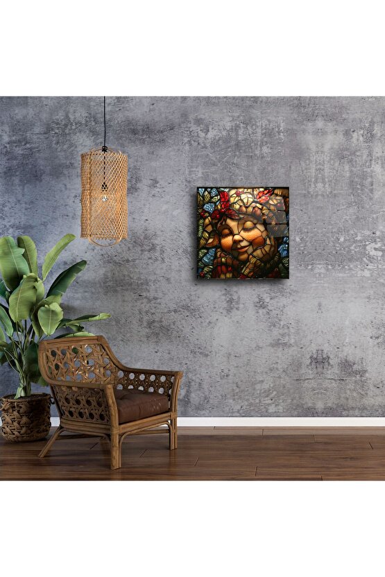 El Yapımı Sonbahar Temalı Vitray Duvar Sanatı