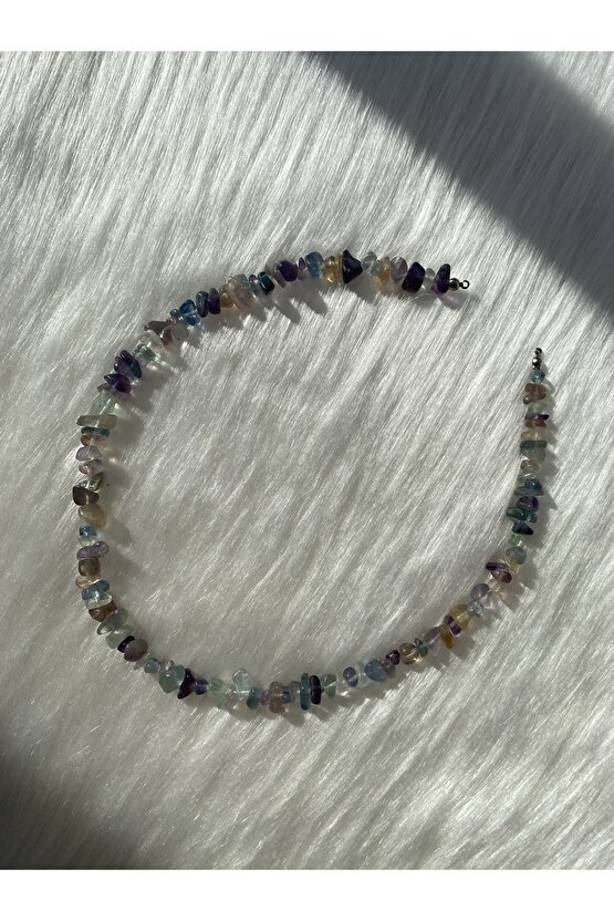 Florit Kırıktaş Doğal Taş Kolye