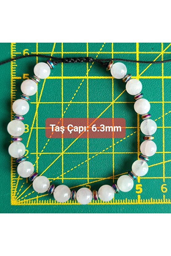 Pembe Kuvars Kristali Doğal Taş Bileklik (EL YAPIMI TASARIM ÜRÜNLER)