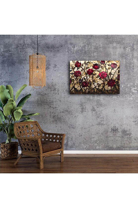 Romantik çiçek duvar sanatı