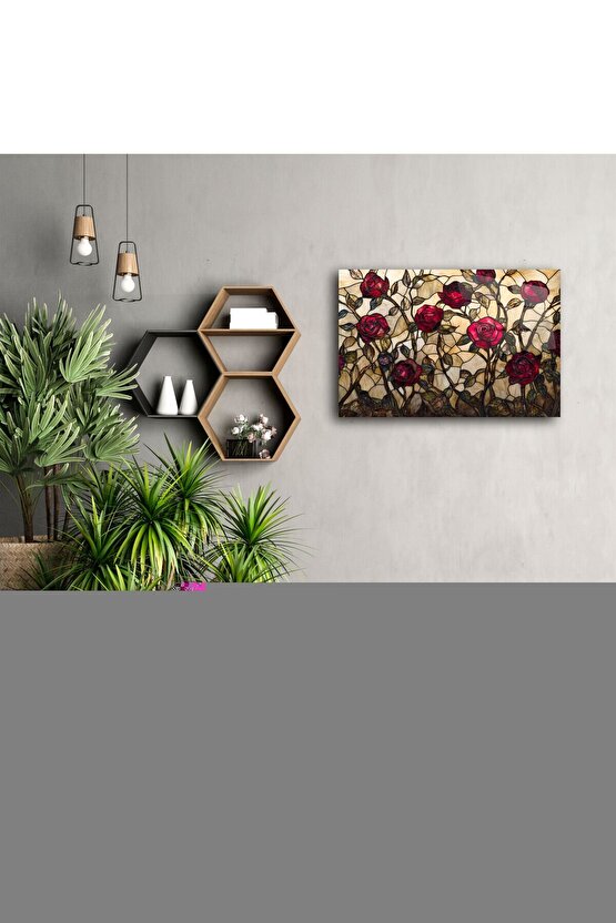 Romantik çiçek duvar sanatı