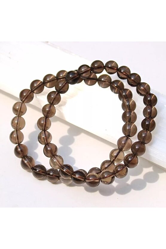 Doğal Kuvars Dumanlı Taşı Bileklik