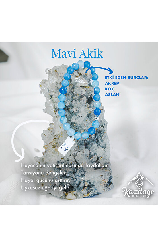 mavi akik doğaltaş bileklik