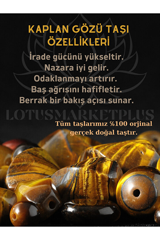 Kaplan Gözü Doğal Taş Bileklik