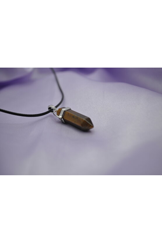 Kaplan Gözü Kurşun Doğaltaş Kolye