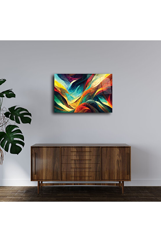 Karışık Desenler Cam Tablo Duvar Dekoru 8