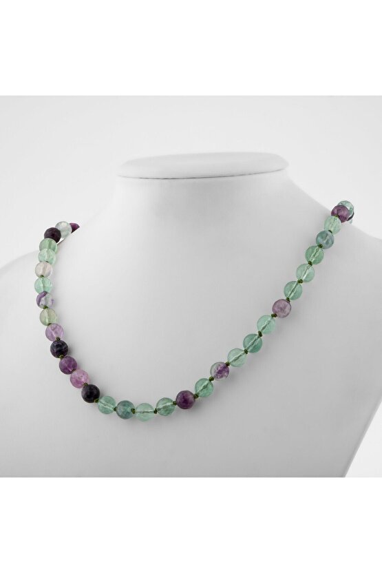 Florit 6 mm Düğümlü Doğal Taş Kolye