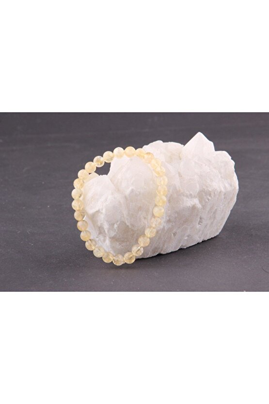 Doğal Taş Dönüşümlü Sitrin Bileklik 6MM