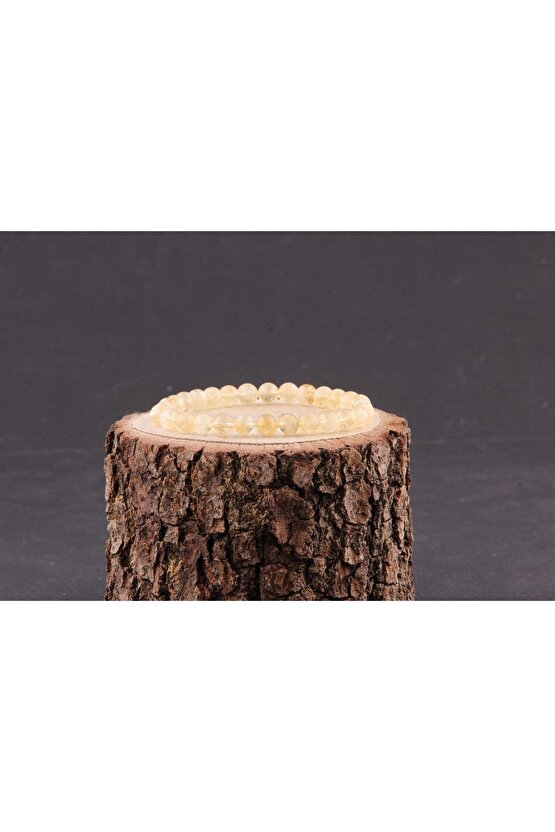 Doğal Taş Dönüşümlü Sitrin Bileklik 6MM