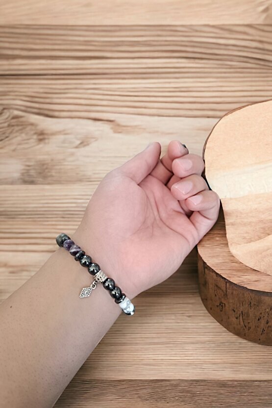 Başarı Bileklik Labradorit Florit Kaplan Gözü Havlit Aventurin Obsidyen Sitrin Apatit Ametist taşı