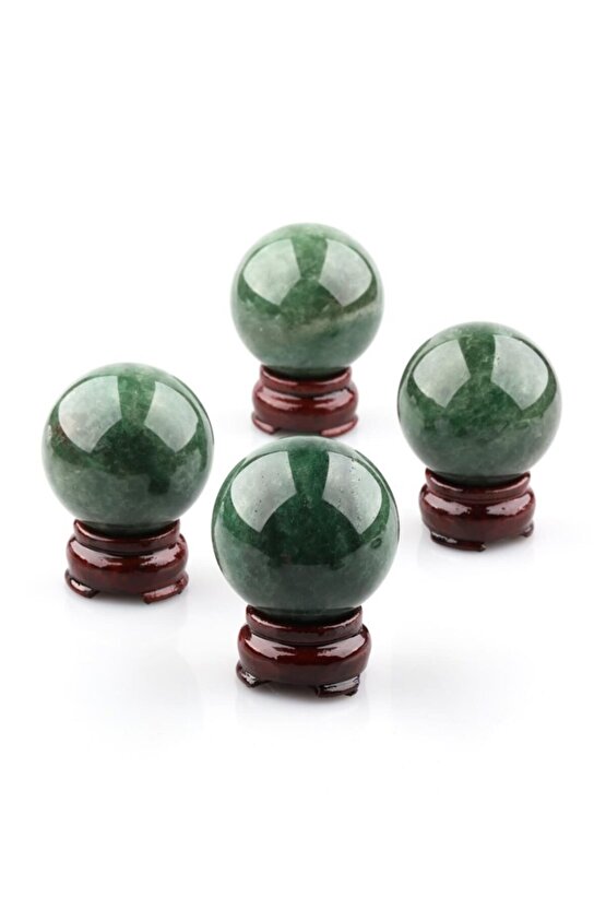 Green Kuvars Doğal Taş Standlı Küre