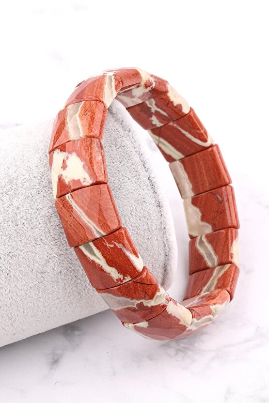 Red Jasper Doğal Taş Bileklik 12 X 15 Mm Özel Kesim