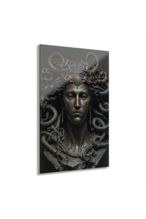 Kadın Model Medusa 4 Cam Tablo Duvar Dekoru 23