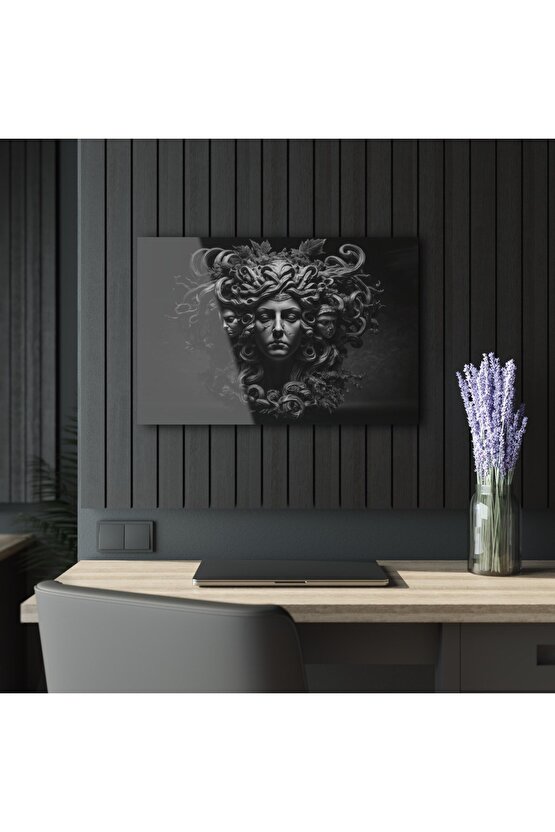 Kadın Model Medusa 2 Cam Tablo Duvar Dekoru 20