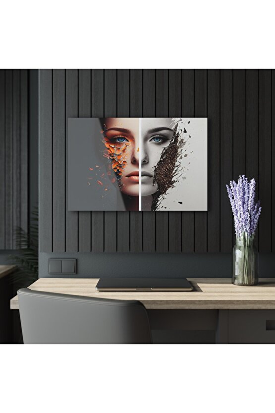 Kadın Model Cam Tablo Duvar Dekoru 14